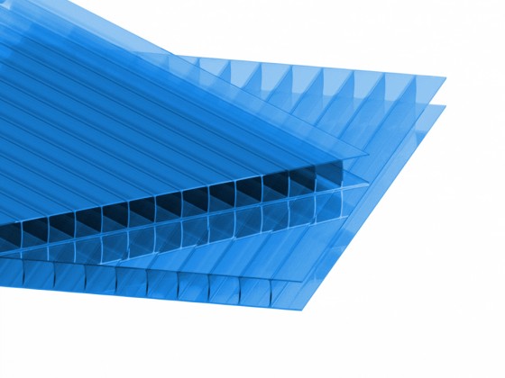 Сотовый поликарбонат толщина 4 мм, синий (СТАНДАРТ)