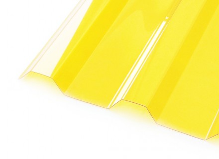 Профилированный поликарбонат Borrex толщина 0,8 мм, желтый прозрачный