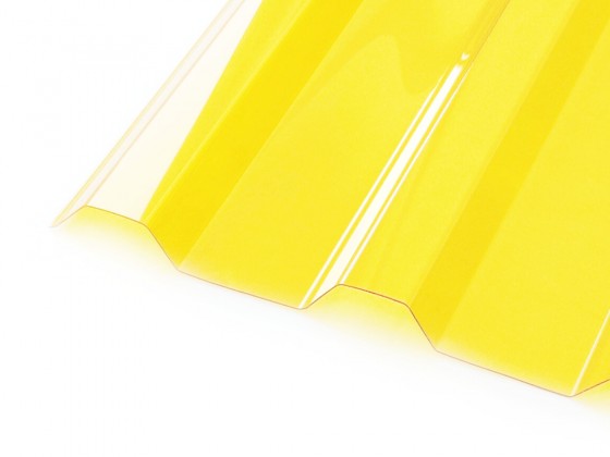 Профилированный поликарбонат Borrex толщина 1,3 мм, желтый прозрачный