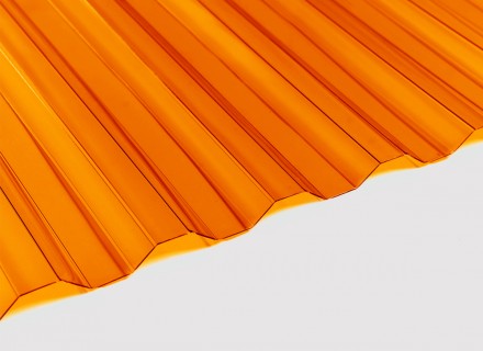 Профилированный поликарбонат Borrex толщина 1,3 мм, оранжевый